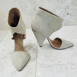 IRO {38} Booties Cream Suede Heel Pointed Toe